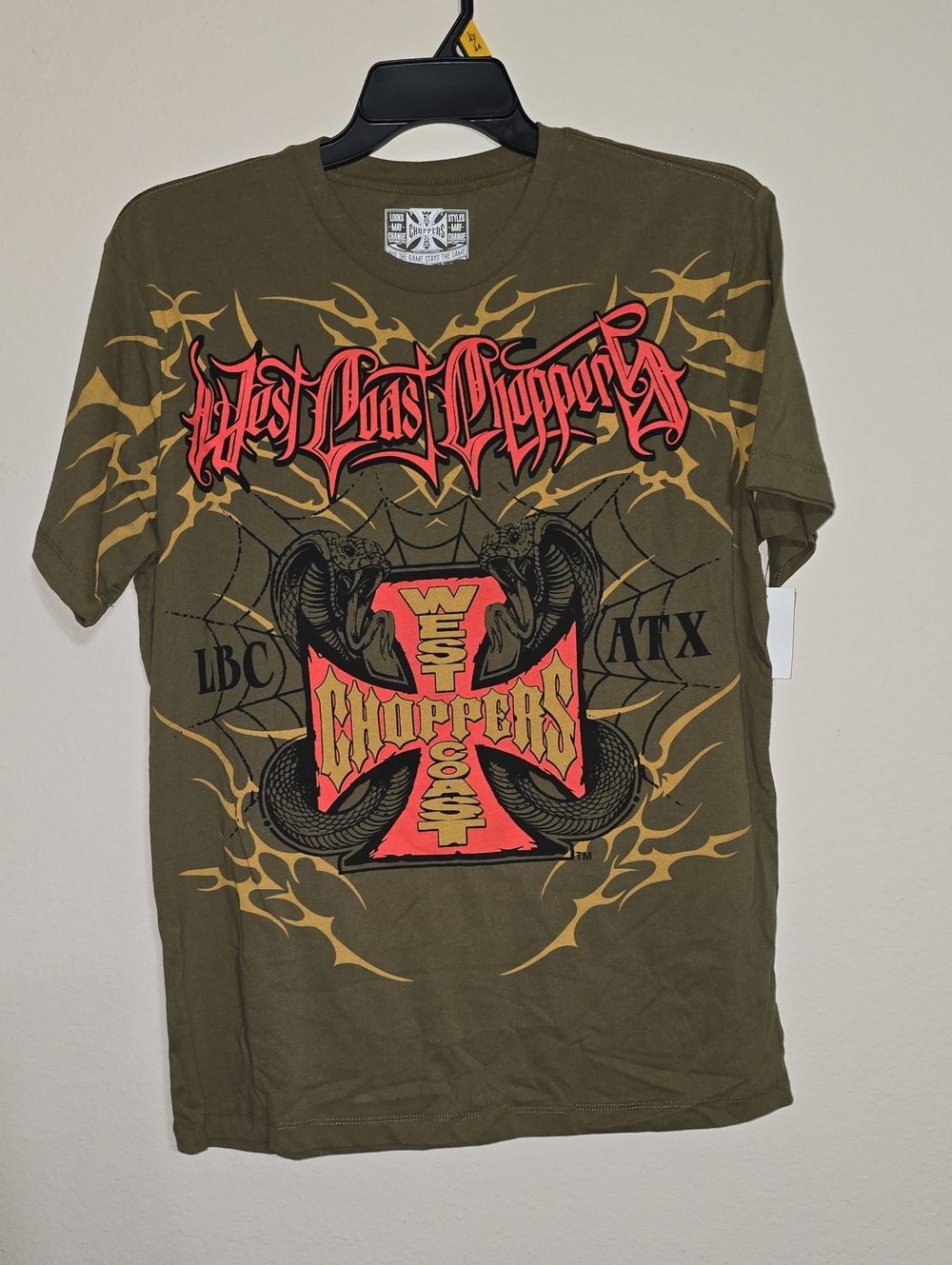 NWT West Coast Choppers Olive Graphic Men's T‑Shirt Multiple Sizes Available